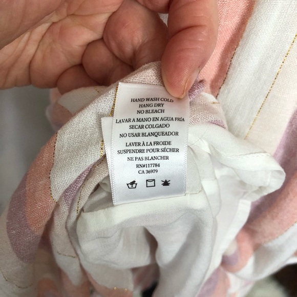 NWT Rails Clement Pink Striped Strappy Button Front Midi Dress - Picture 7 of 7